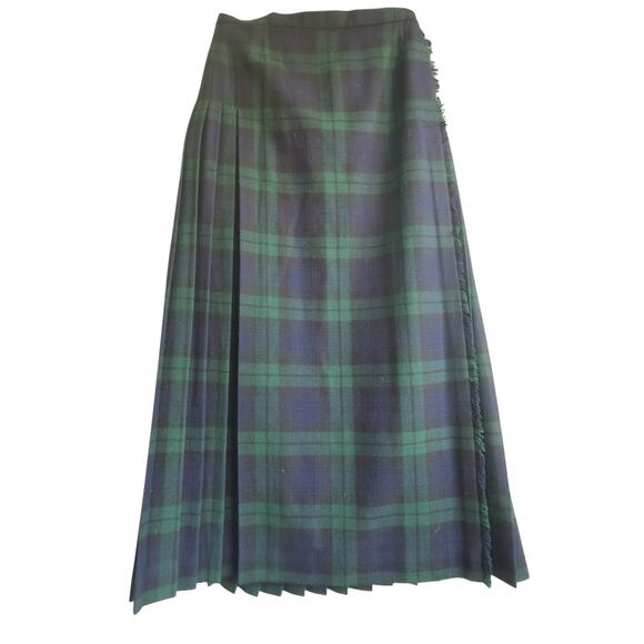 Macnab Scottish Tartan Wool Kilt Skirt Women’s L Plaid Wrap Pleated Fringe 32” - Picture 10 of 10